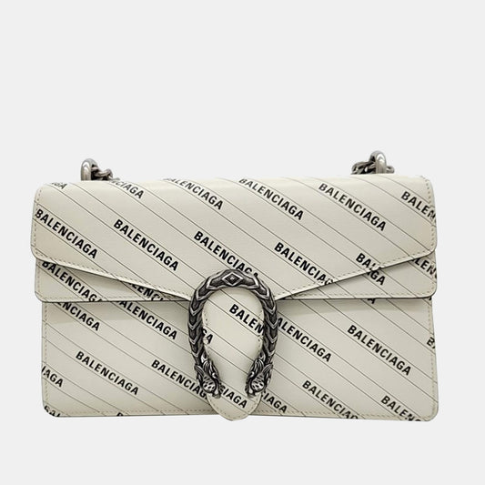 Gucci x Luxury Balenciaga Trending Hacker Leather White Travel Bag