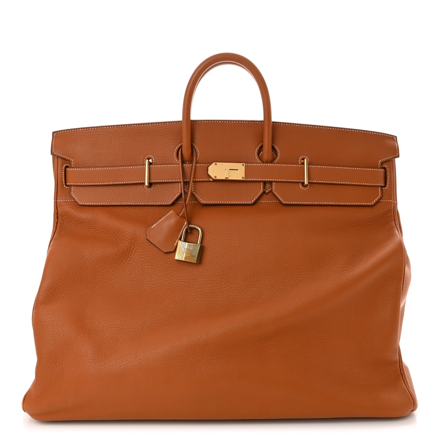 Hermes Taurillon Clemence Hac Travel Birkin Travel Bag Gold