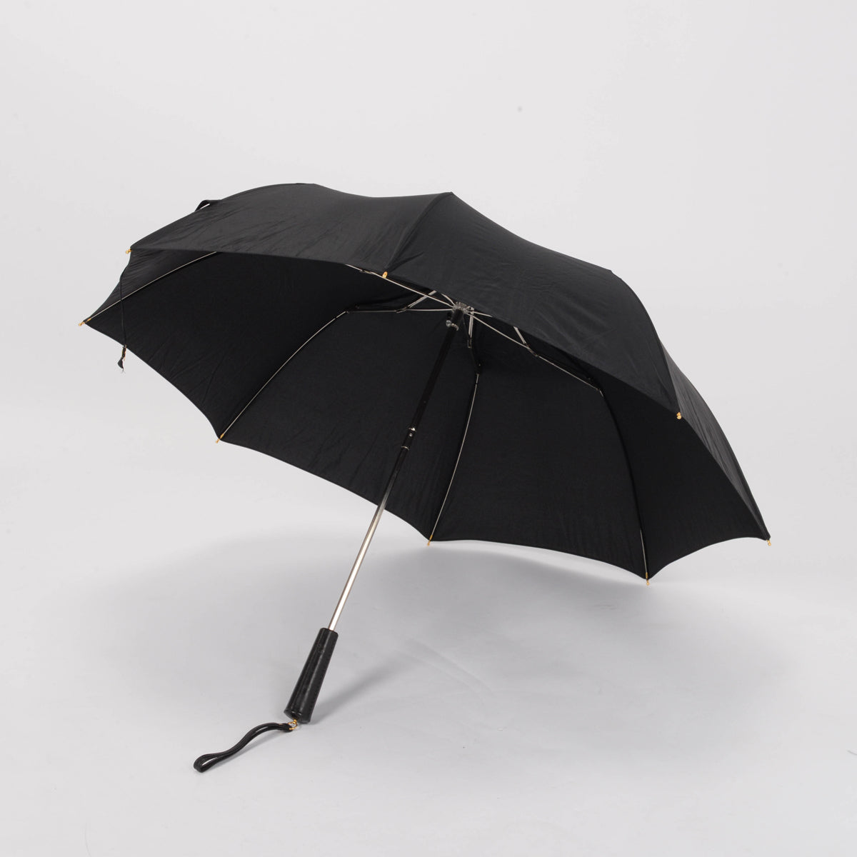 Chanel Black Nylon & Lambskin Cc Turnlock Umbrella + Case Bag