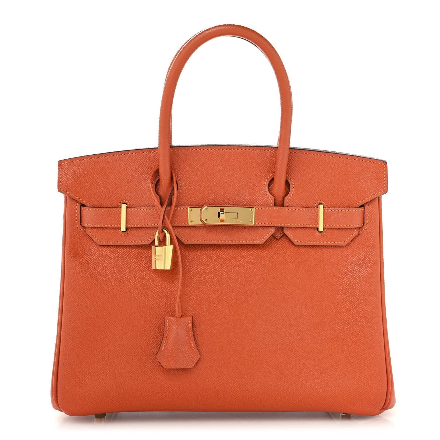 Hermes Epsom Birkin Handbag Orange Travel Bag