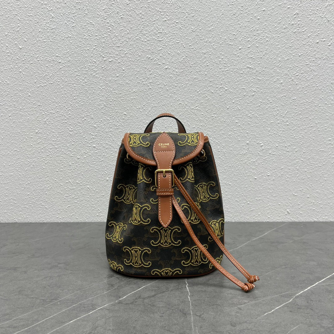 Top Quality Backpack Folco In Triomphe With Canvas Brown
