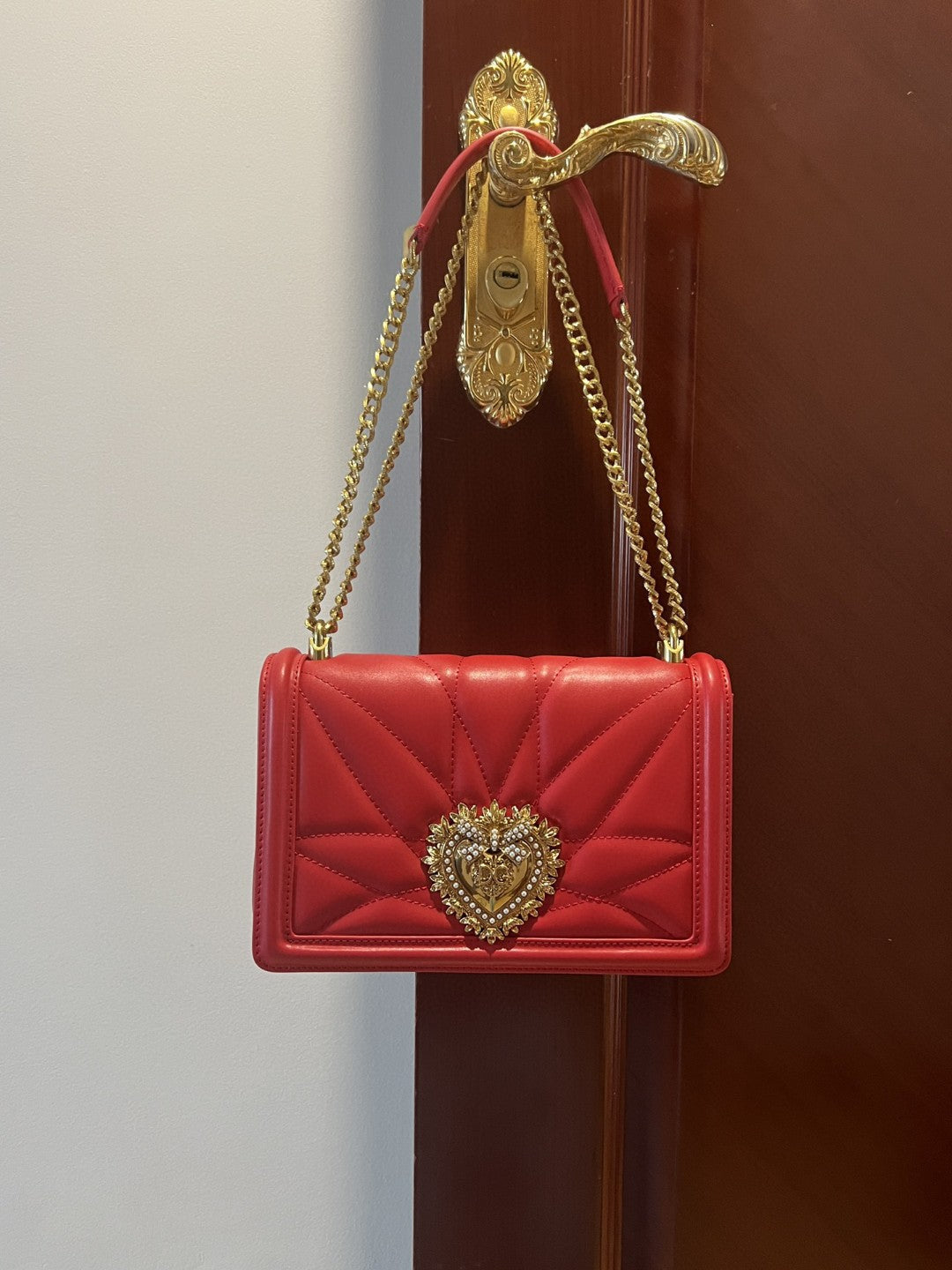 Devotion Nappa Top Quality6651Av96787124 Quilted Red Large Travel Bag
