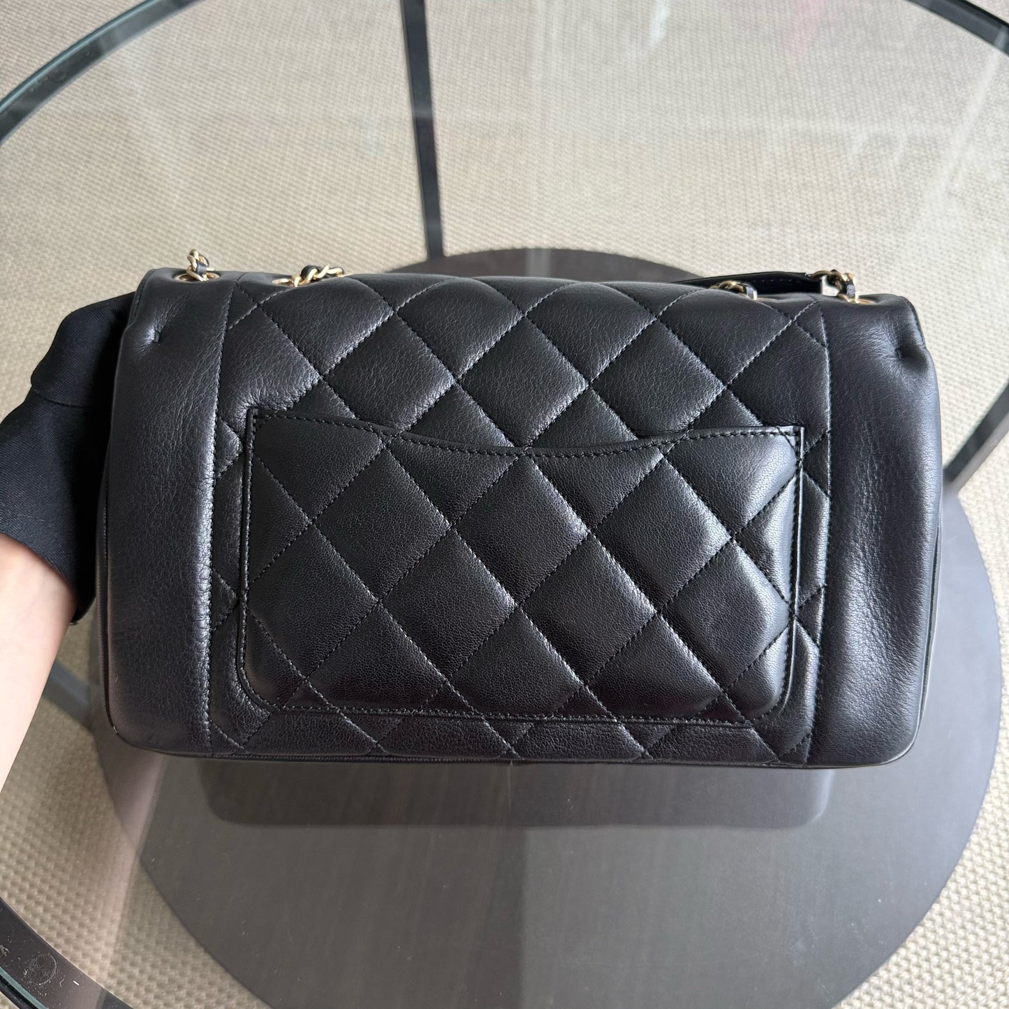 Chanel Diana Reissue - Quilted Lambskin 28CM Black Gold Hardware Series 20