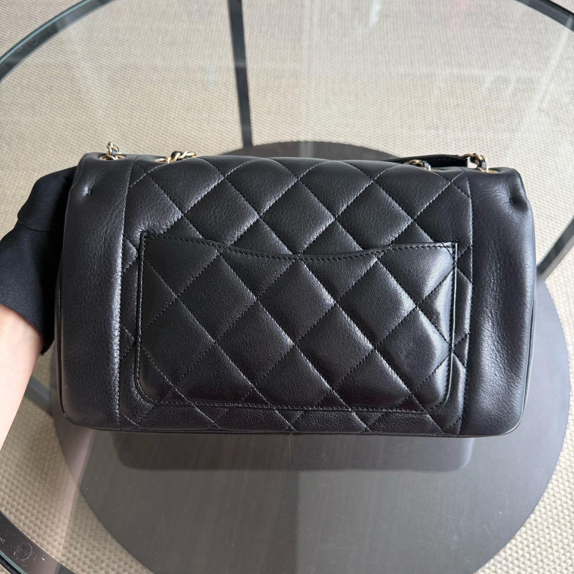 Chanel Diana Reissue - Quilted Lambskin 28CM Black Gold Hardware Series 20
