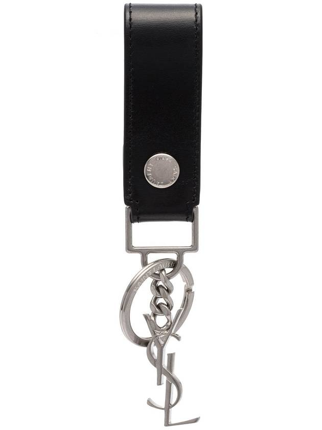 YSL Saint Laurent Luxury Trending Key Holder Handbag Leather Monogram Black Key Chain