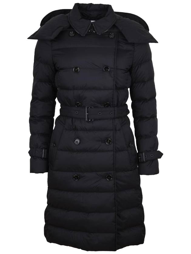 Burberry Luxury Women Double Breasted Hooded Padded Handbag Black Travel Bag
