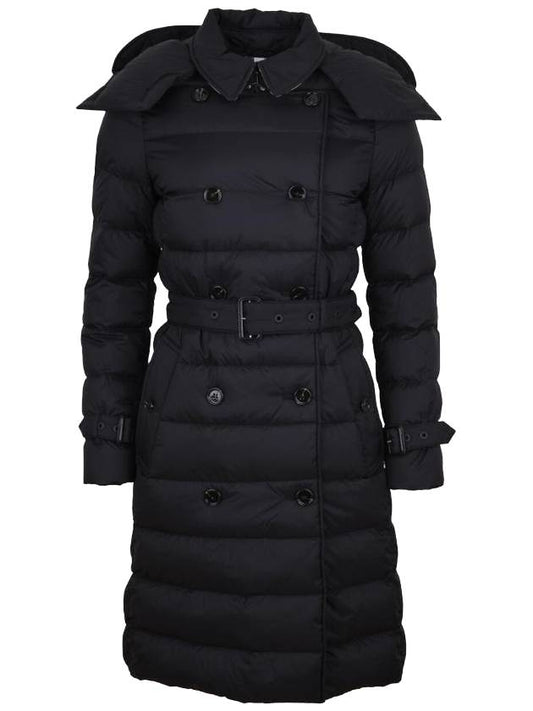 Burberry Luxury Women Double Breasted Hooded Padded Handbag Black Travel Bag