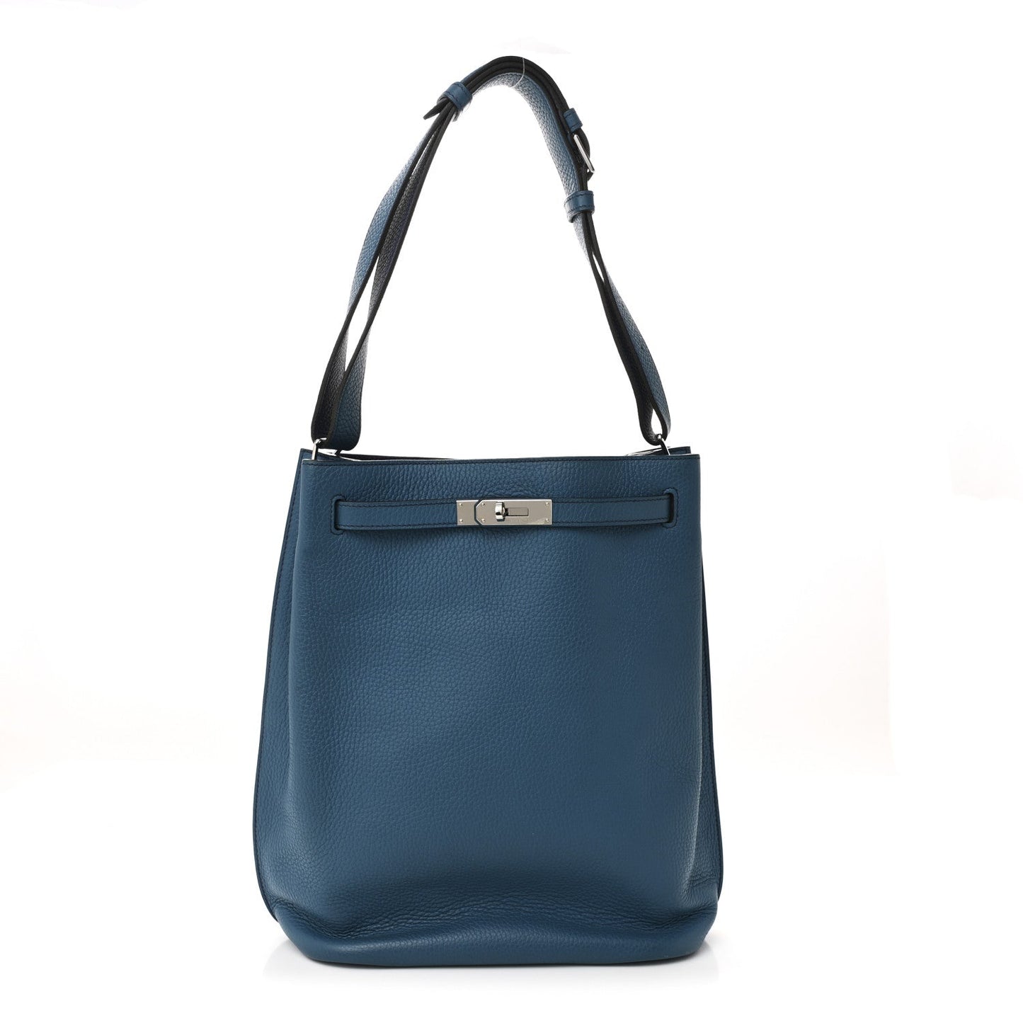 Hermes Taurillon Clemence Eclat So Kelly Bleu Izmir Bleu Travel Bag