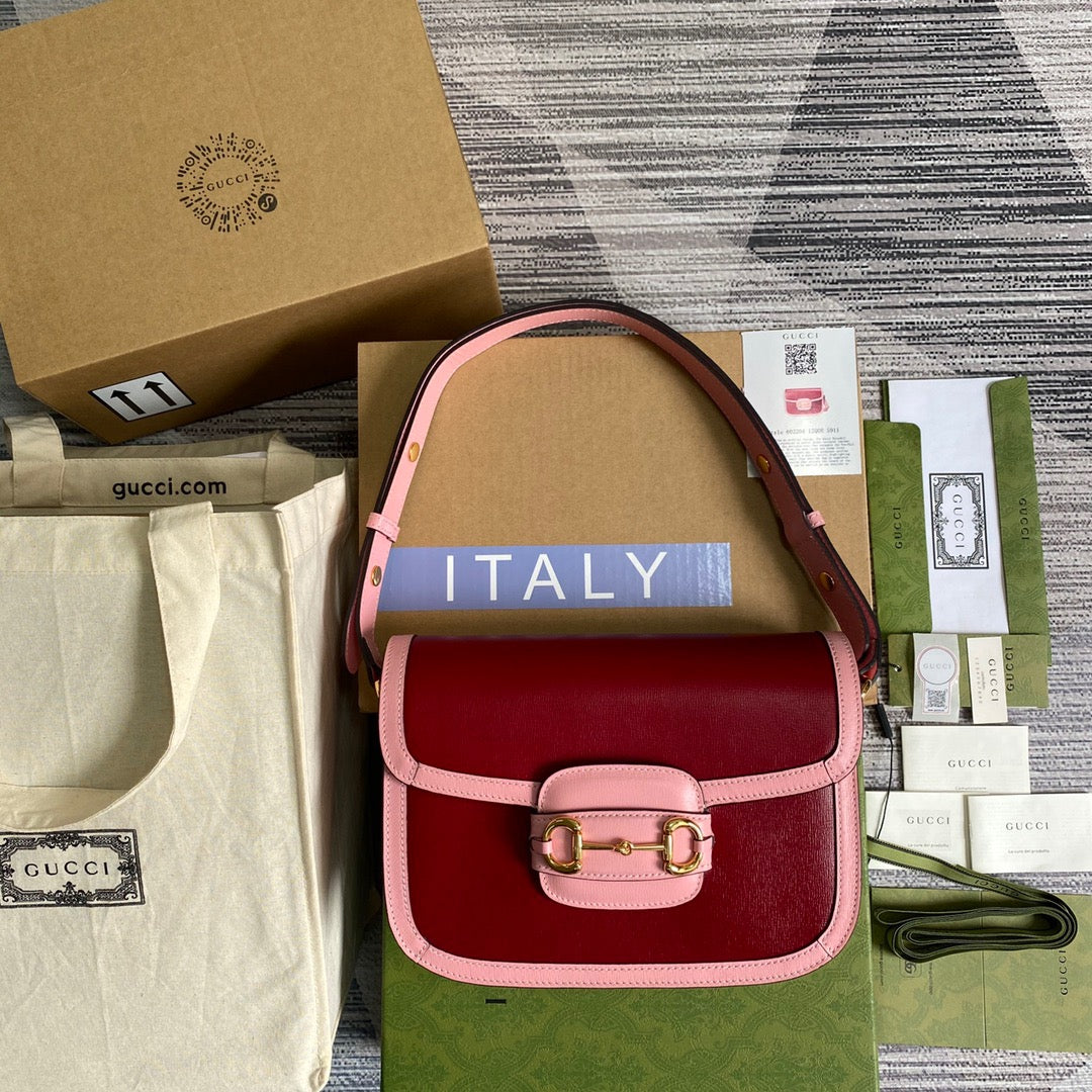 gg Horsebit , ’s 9.8in Red Shoulder Bag