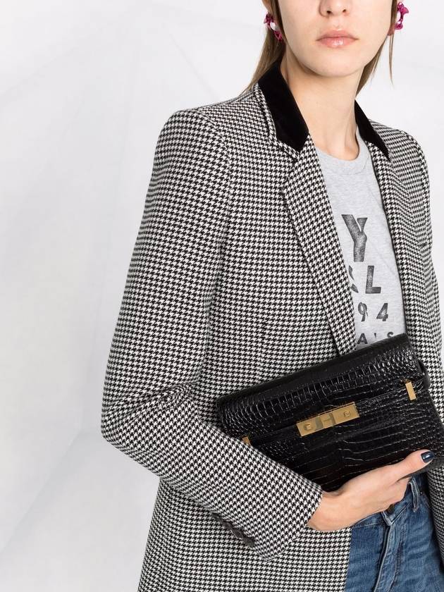 YSL Saint Laurent Luxury Trending Manhattan Crocodile Shoulder Bag Black Small
