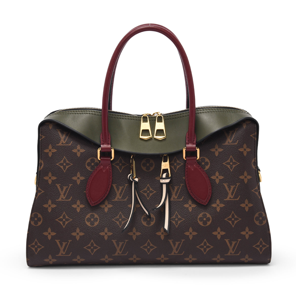 Louis Vuitton Khaki & Burgundy Monogram Canvas Tuileries Bag