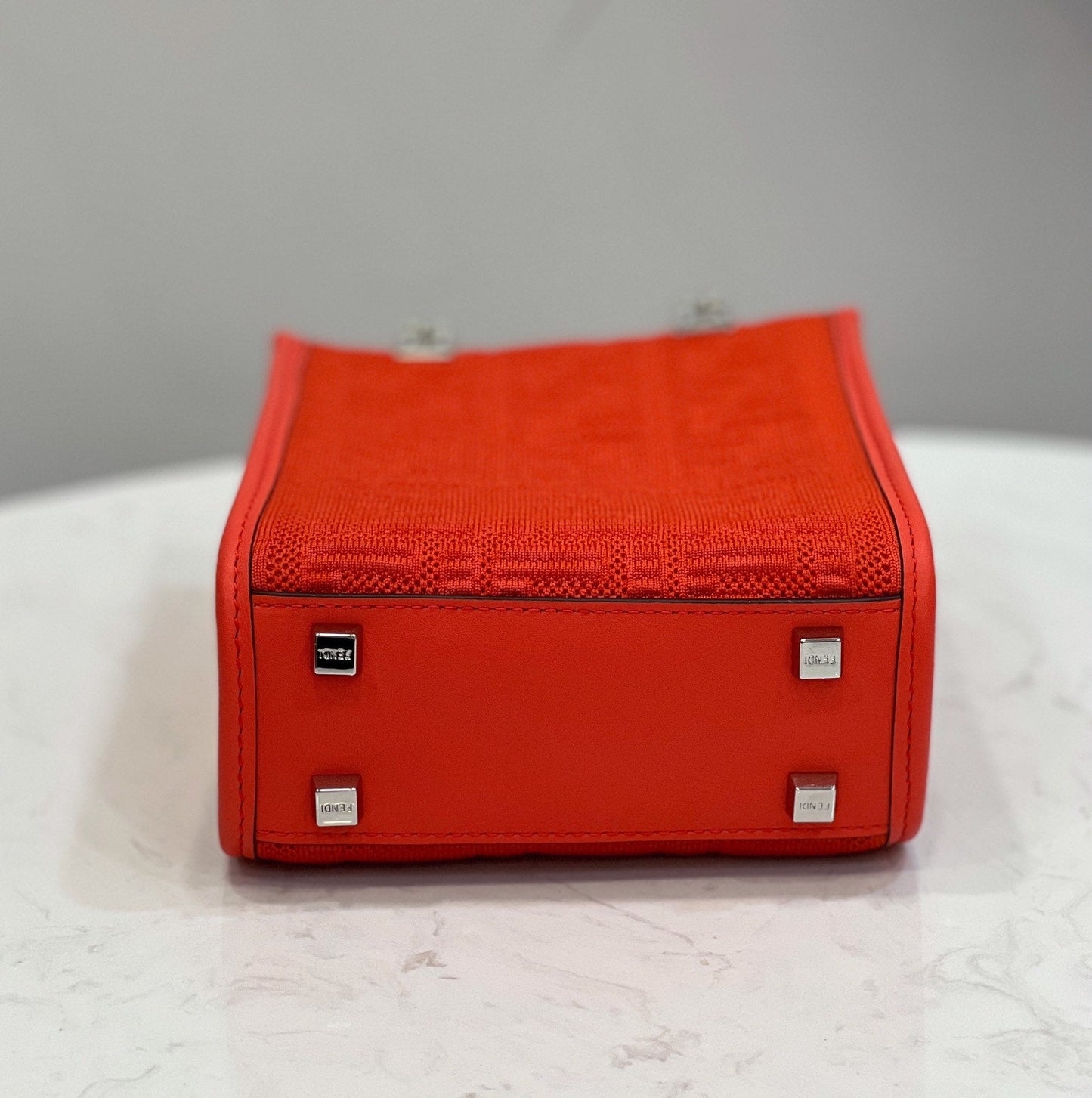 Fendi Top QualityTop Quality Sunshine Shopper Red Mini FF Crossbody Bag