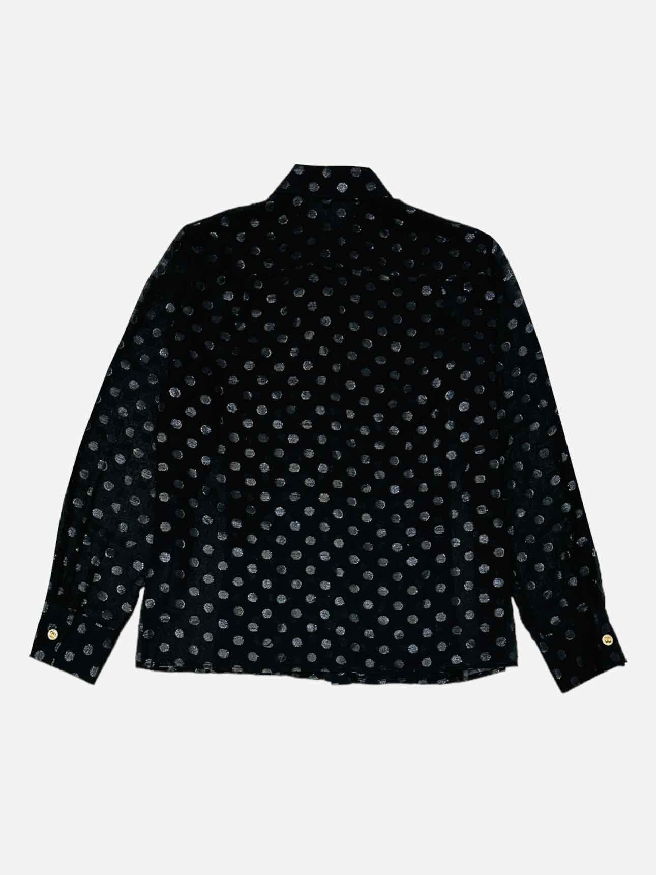 CHANEL 2023 Black Polka Dot Top & Pants Outfit