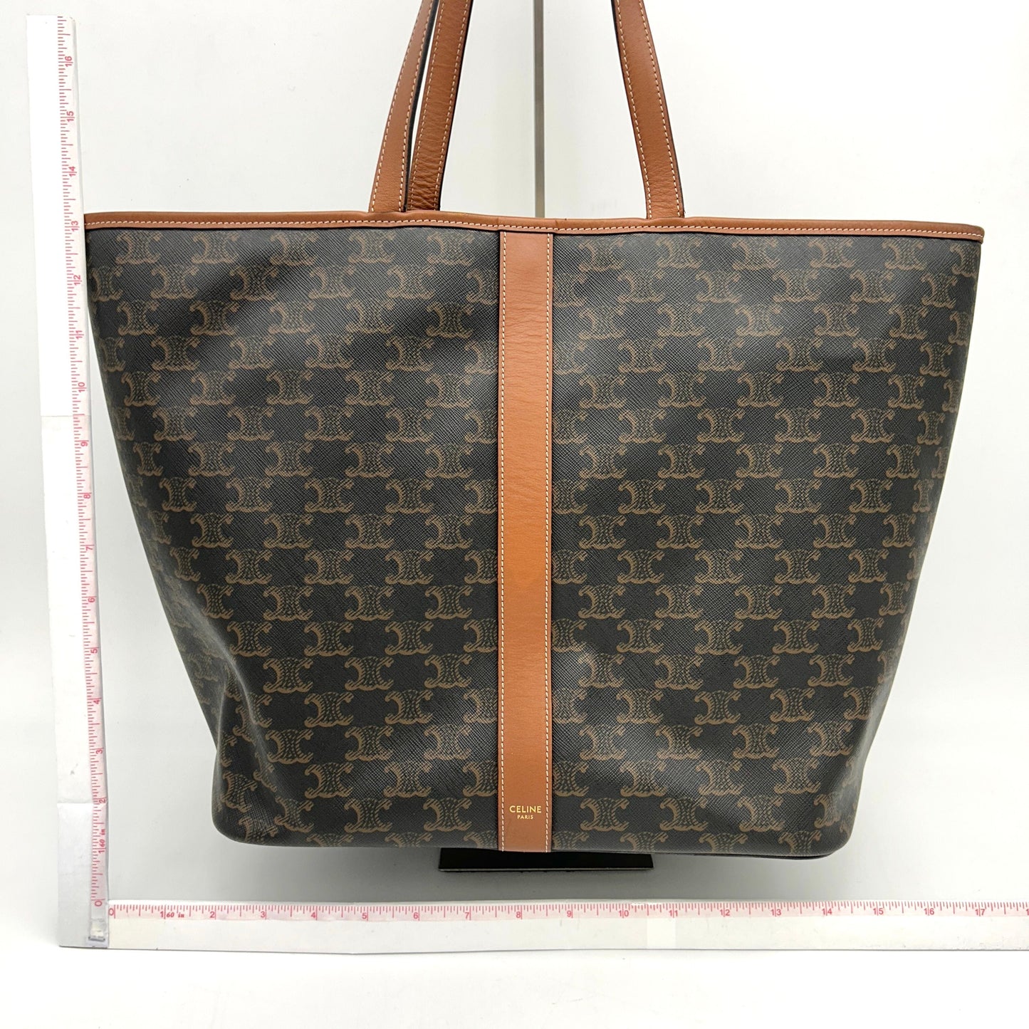Luxury Triomphe Calfskin Cabas Bag Canvas Medium Travel Bag