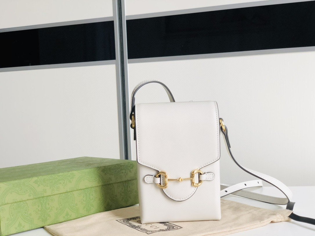 gg Horsebit 6.7in 17cm  White Mini Bag