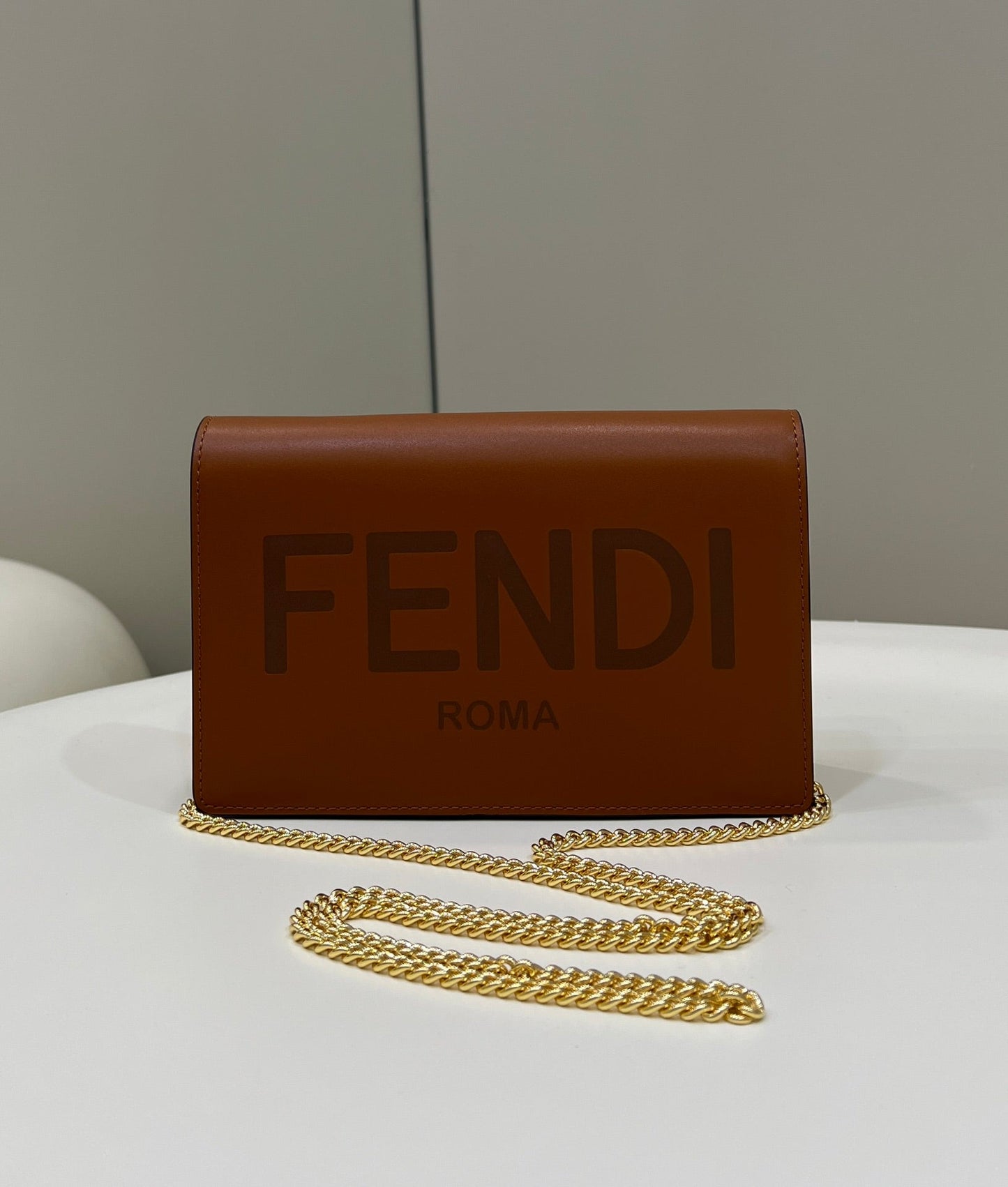 Wallet On Brown Mini Chain Crossbody Bag