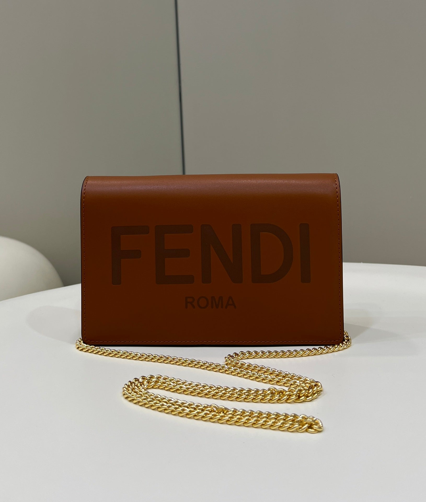 Wallet On Brown Mini Chain Crossbody Bag