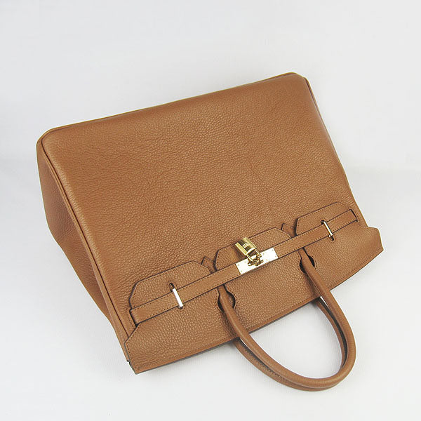 Hermes Luxury Birkin Cm Togo Handbags Light Coffee Leather Gold Travel Bag Coffee Golde