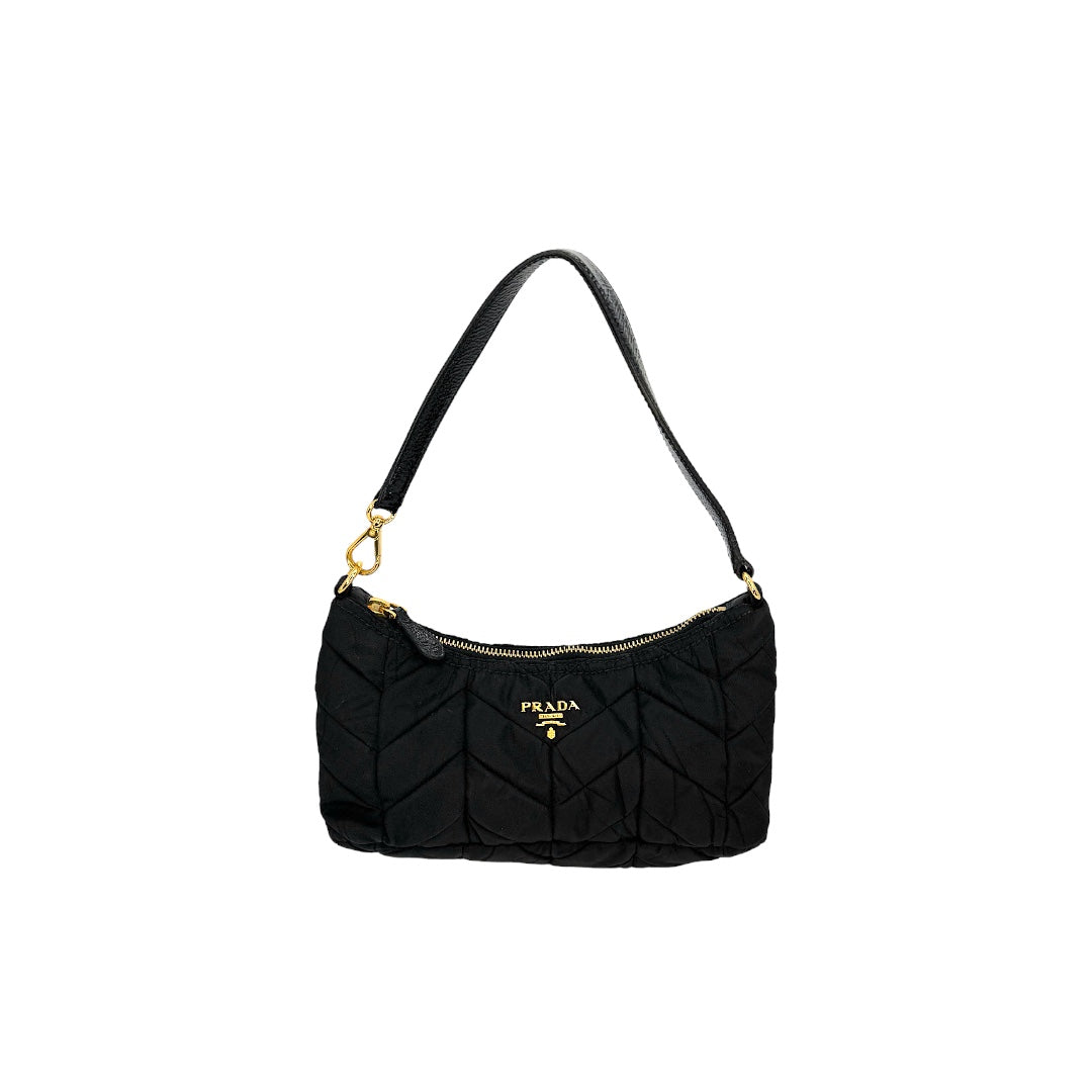 Prada Tessuto Chevron Bag Nylon Quilted Mini Shoulder Bag