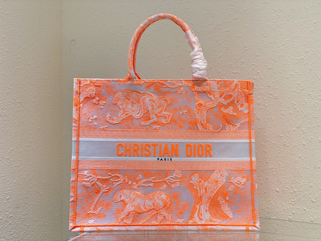 Book Cd Orange Large Book Tote Bag