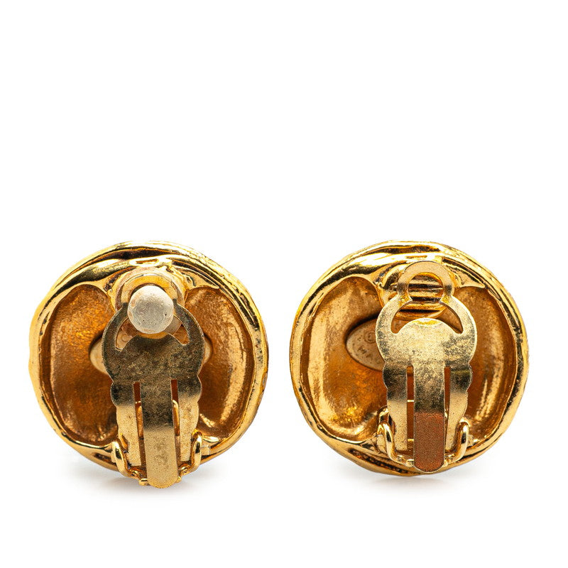 Chanel Gold Plated Coco Mark   Earrings 94A