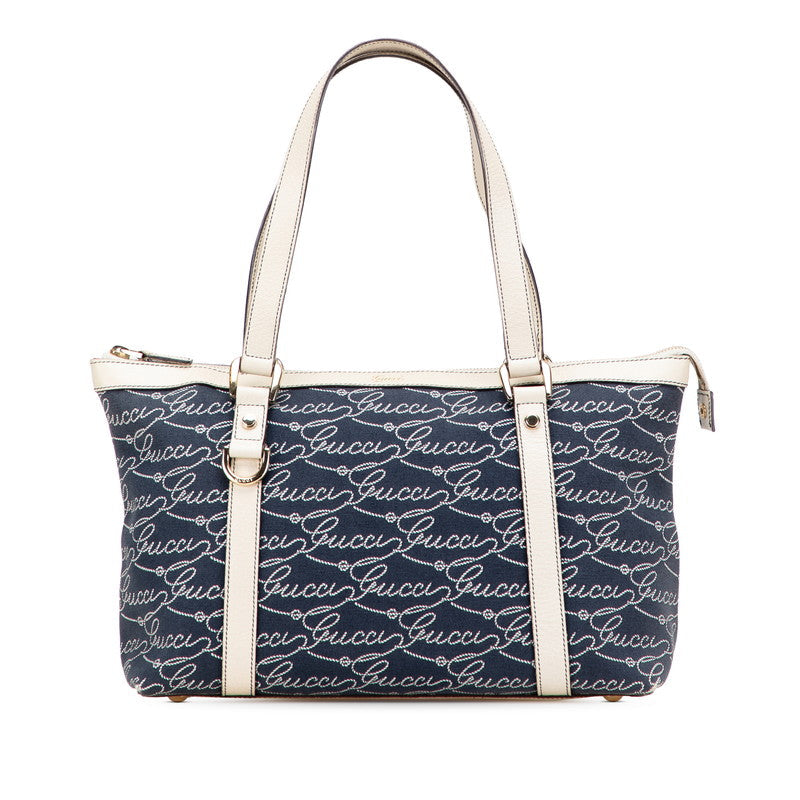Gucci Abbey Tote Bag Leather Canvas Tote Bag