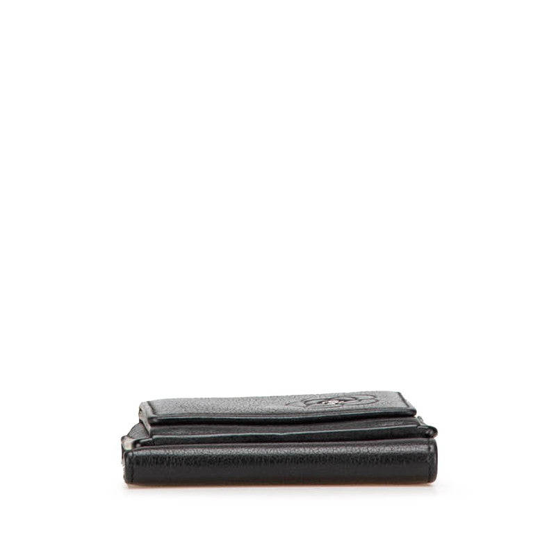 Chanel Camellia Coco Mark Lambskin Trifold Wallet