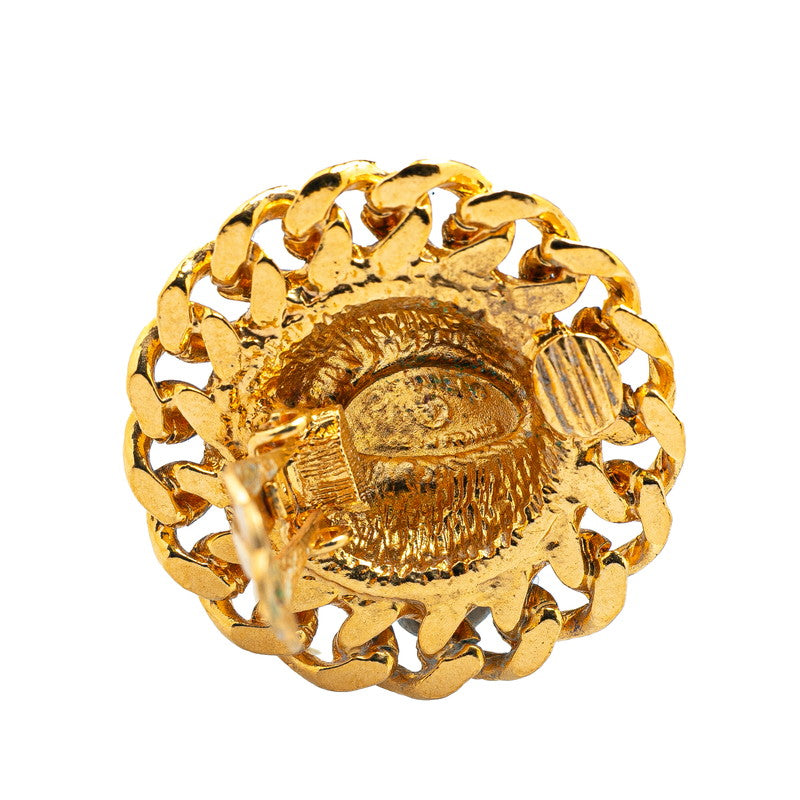 Chanel Gold Plated Coco Mark Matelassé Chain Earrings Bag
