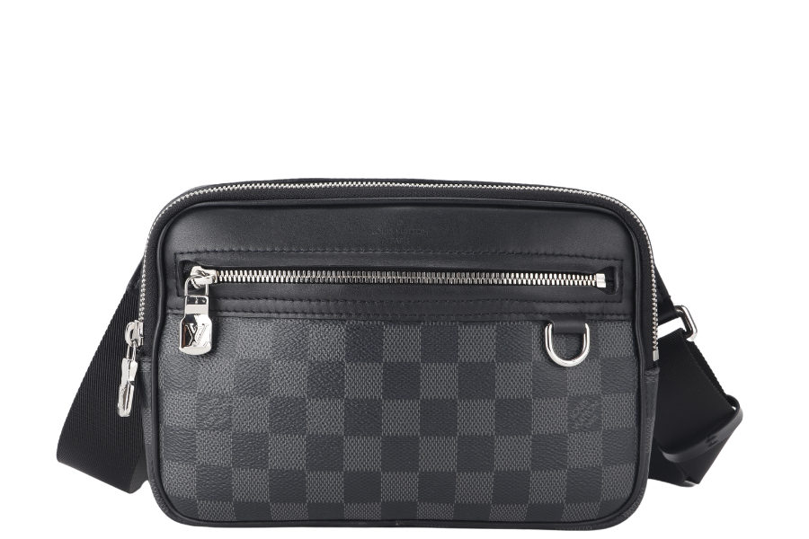 LOUIS VUITTON N50018 SCOTT MESSENGER BAG DAMIER GRAPHITE CANVAS BLACK SILVER HARDWARE WITH DUST COVER