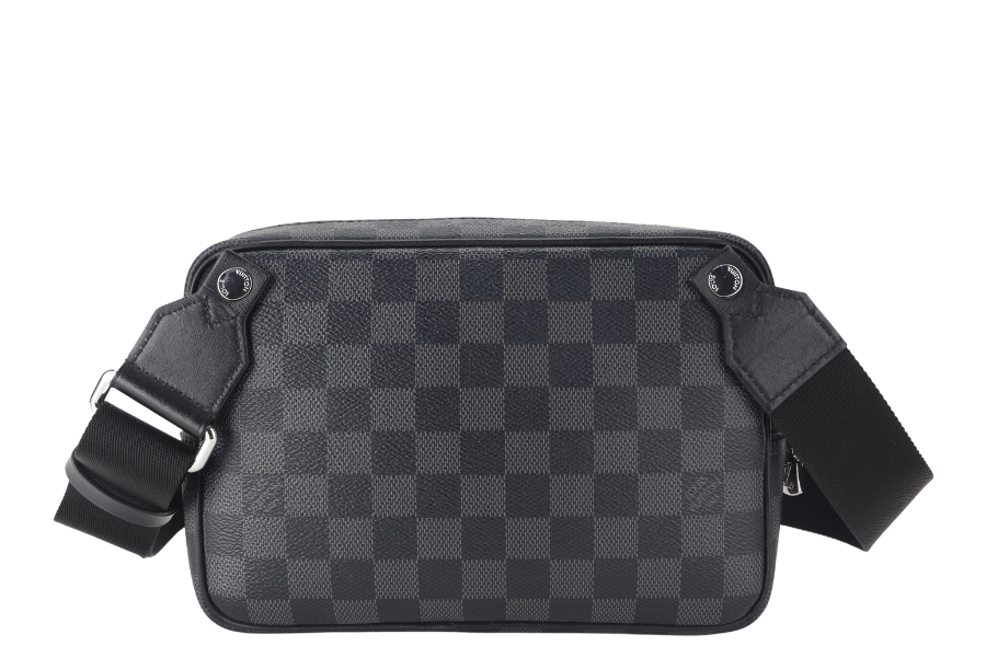 LOUIS VUITTON N50018 SCOTT MESSENGER BAG DAMIER GRAPHITE CANVAS BLACK SILVER HARDWARE WITH DUST COVER
