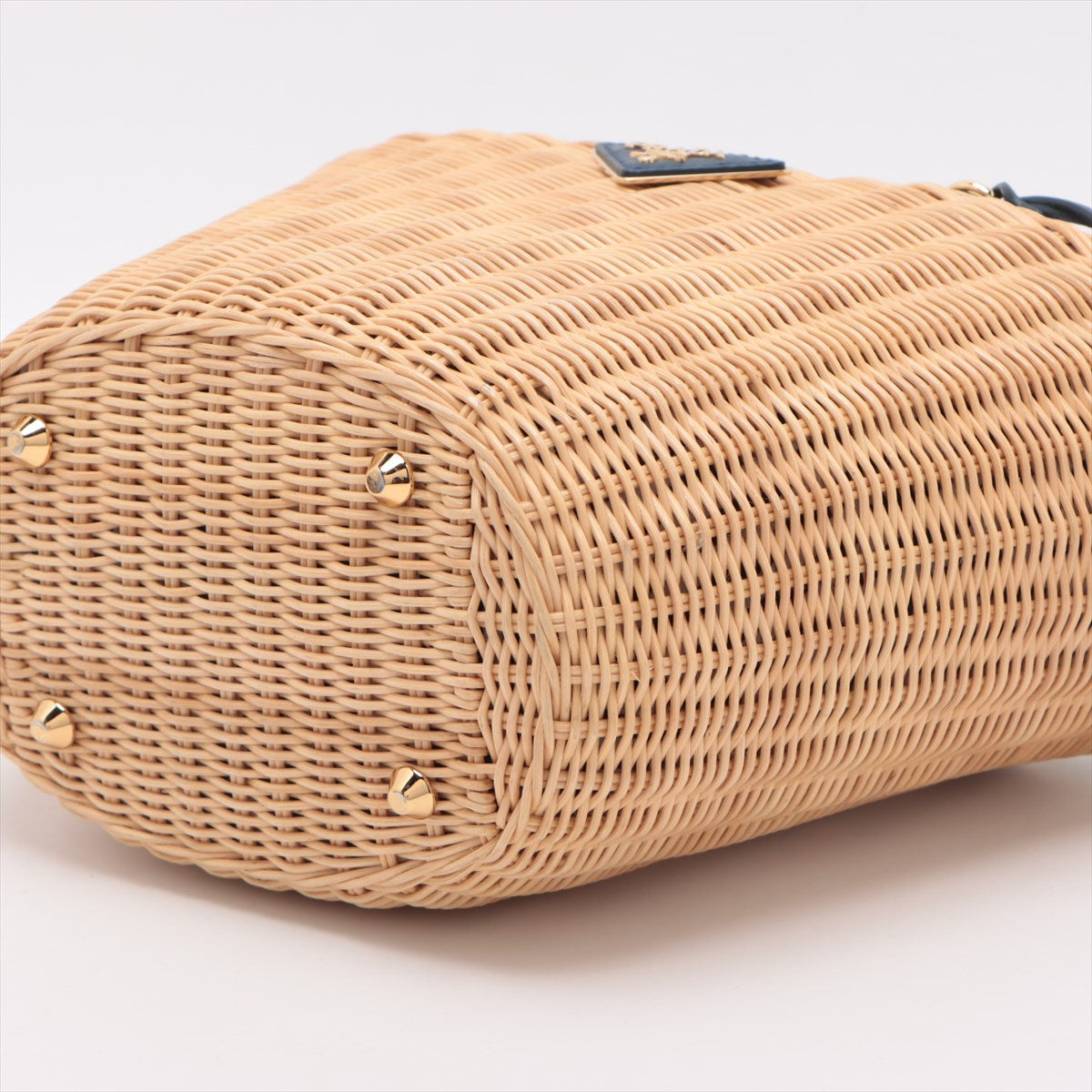 Prada Middolino Bag Wicker Navy Bucket Bucket Bag