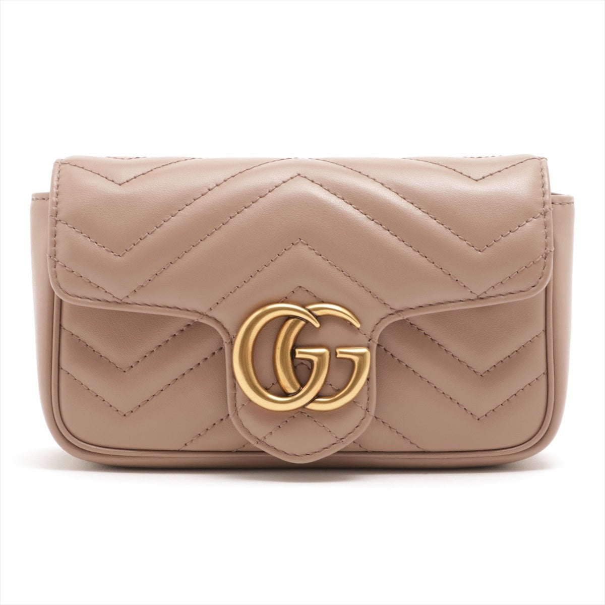 Gucci Dusty Pink GG Marmont Matelassé Leather Super Mini Bag