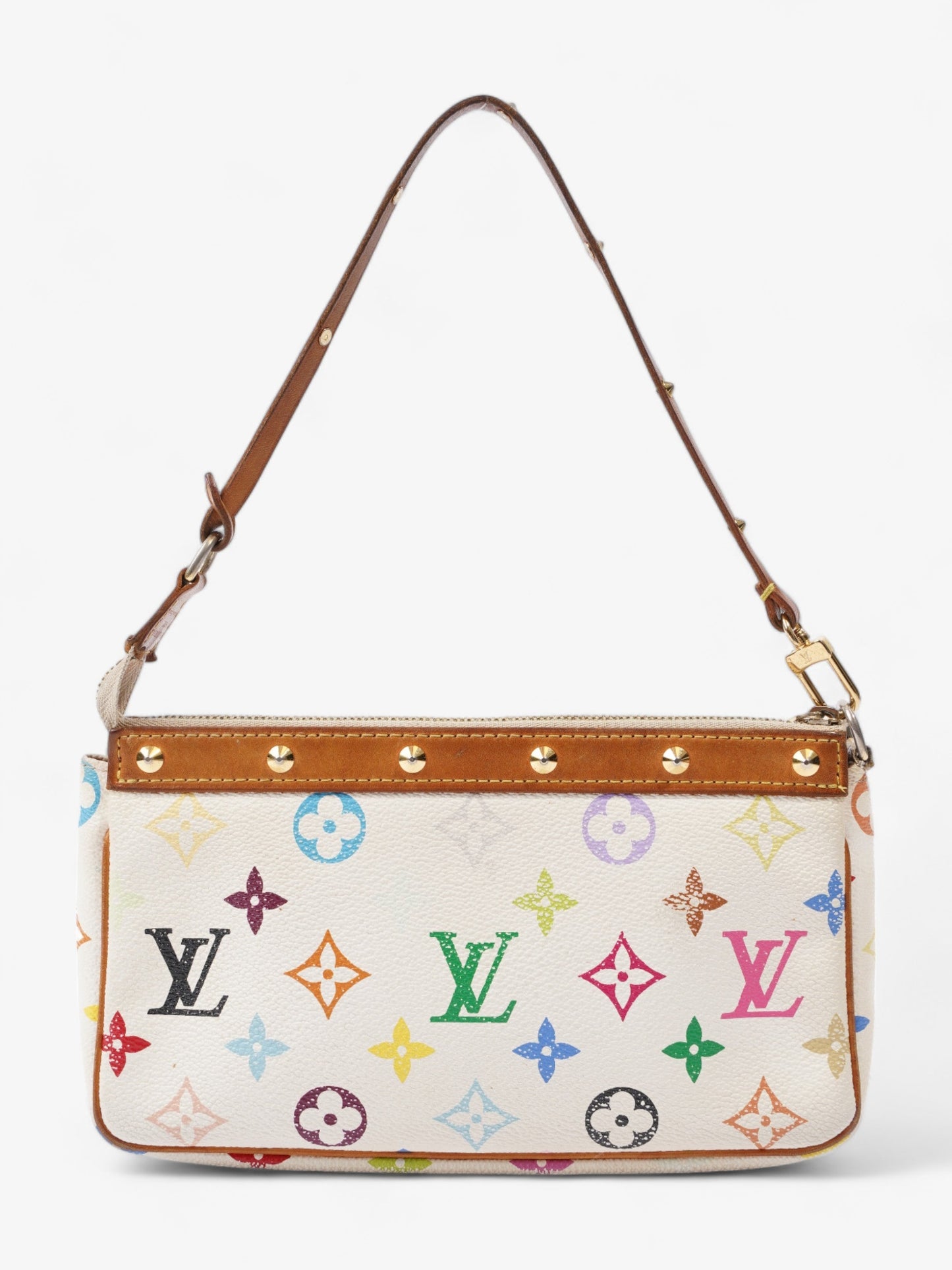 Louis Vuitton Pochette Accessoires Multicolour Coated Canvas White Apparel Canvas 1