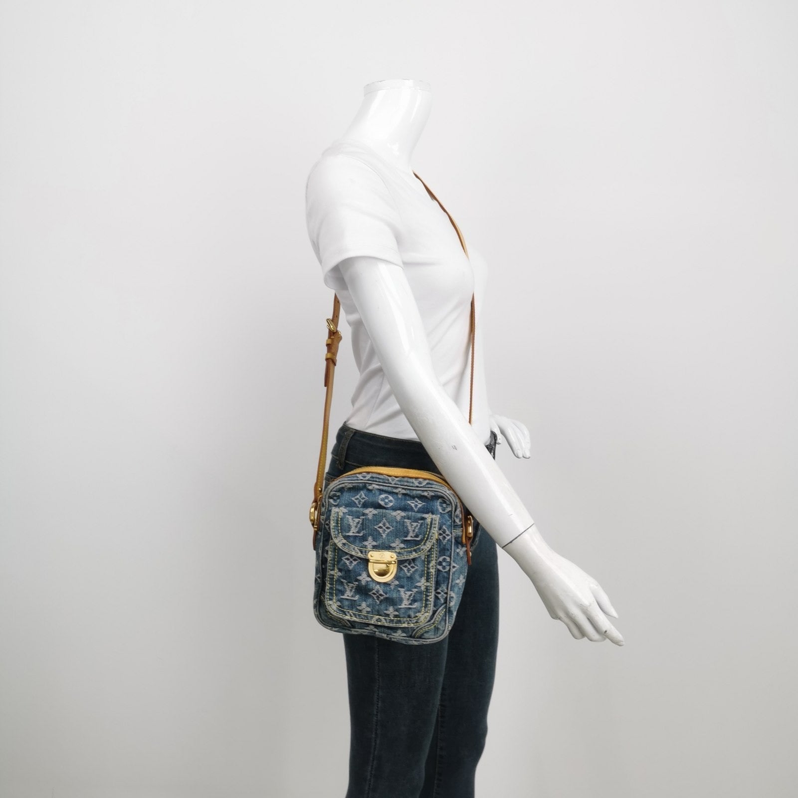 Louis Vuitton Denim Camera Monogram Blue Crossbody Bag