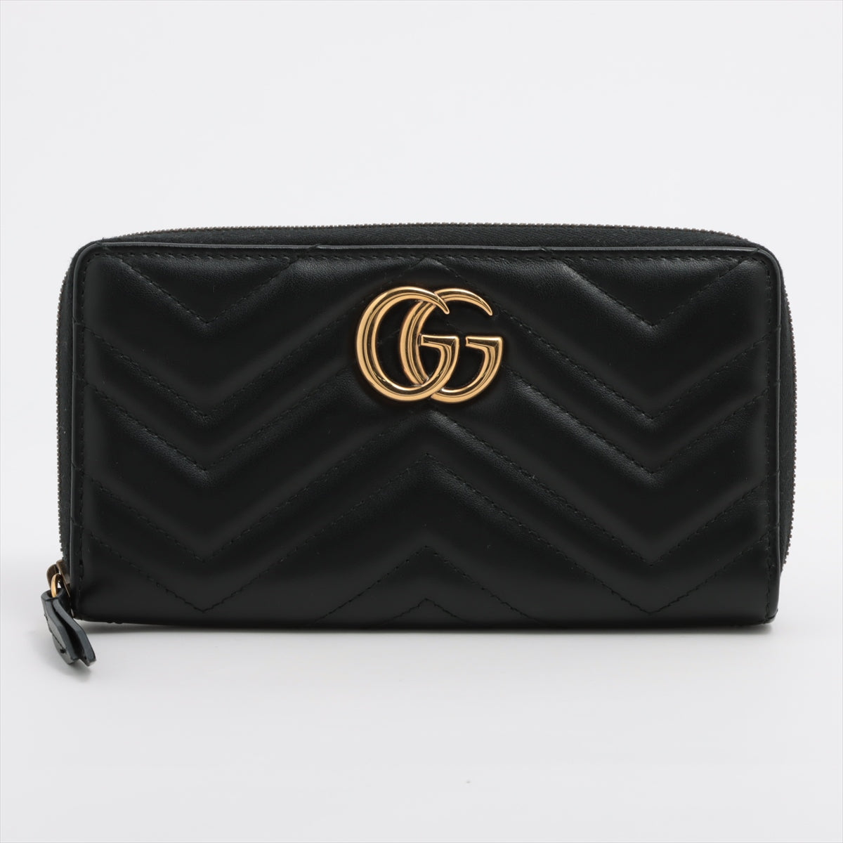 Gucci Black GG Marmont Matelasse Zip Around Wallet [Clearance Sale]