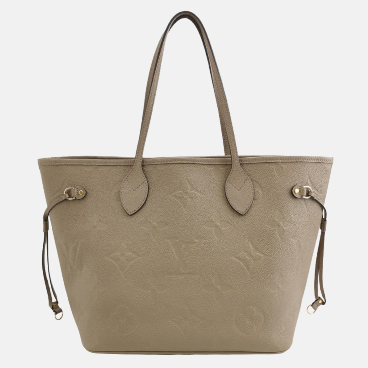 Louis Vuitton Neverfull MM Leather Grey Medium Tote Bag Grey 1