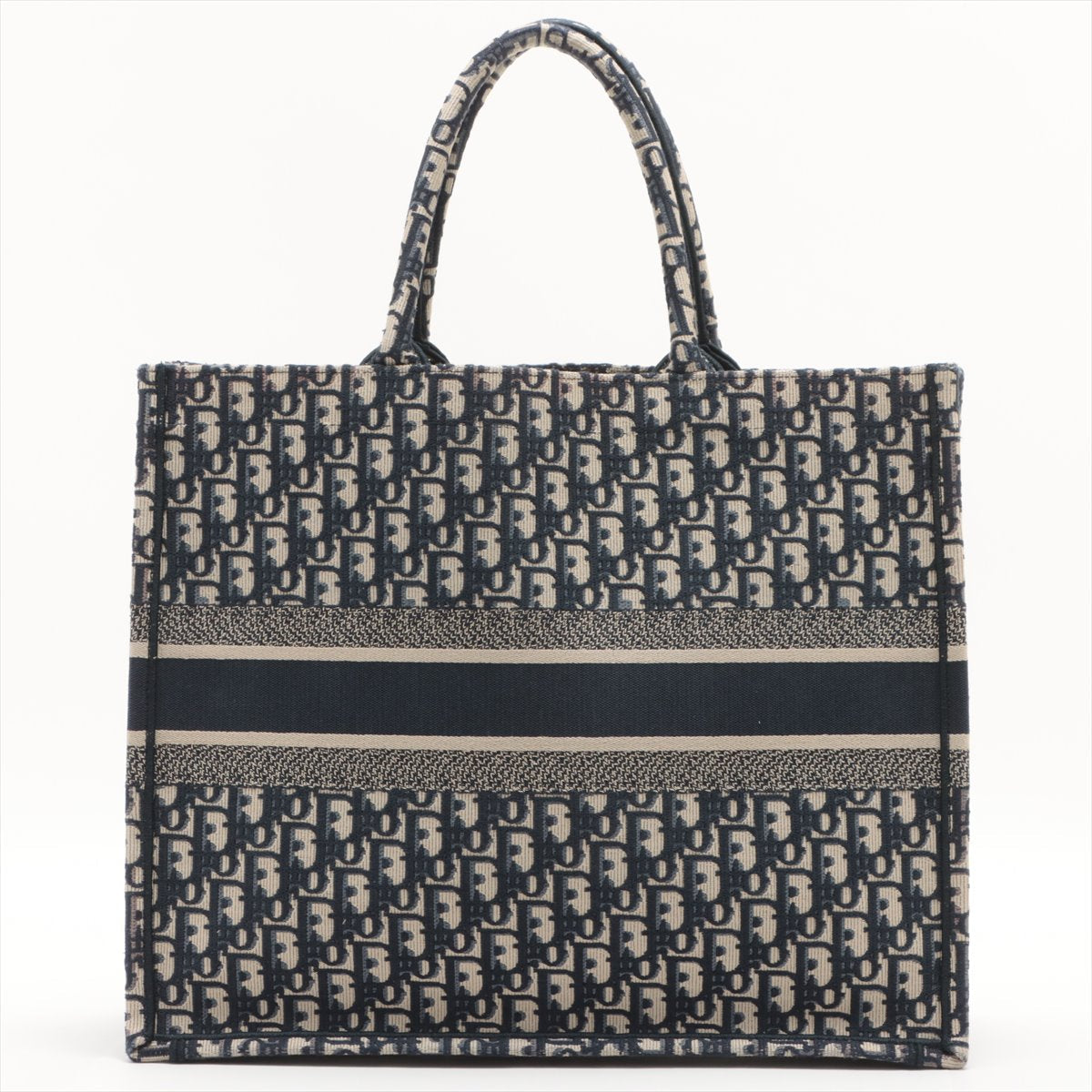 Dior Christian Oblique Book Tote Bag Navy Large