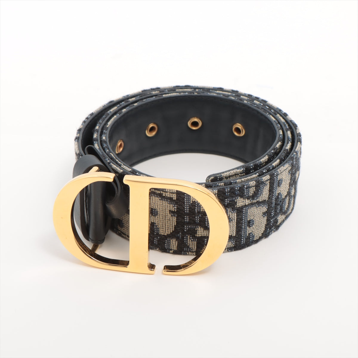 Dior Handbag Christian Oblique Jacquard 30 Montaigne Reversible Belt Blue