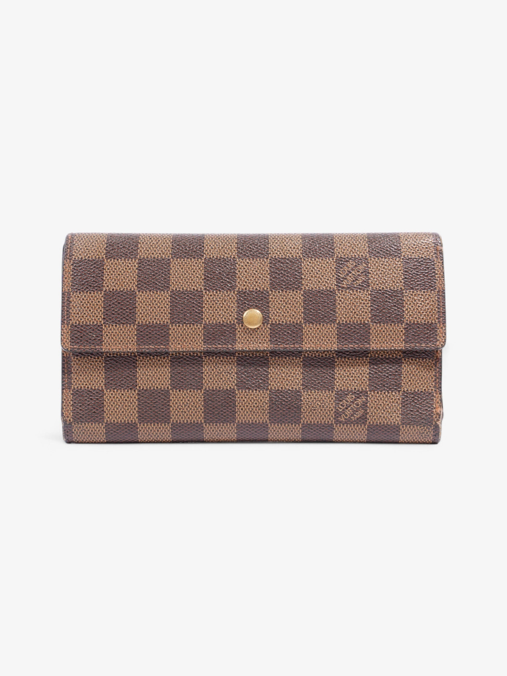 Louis Vuitton Portefeuille International Ebene Coated Canvas Damier Wallet Case