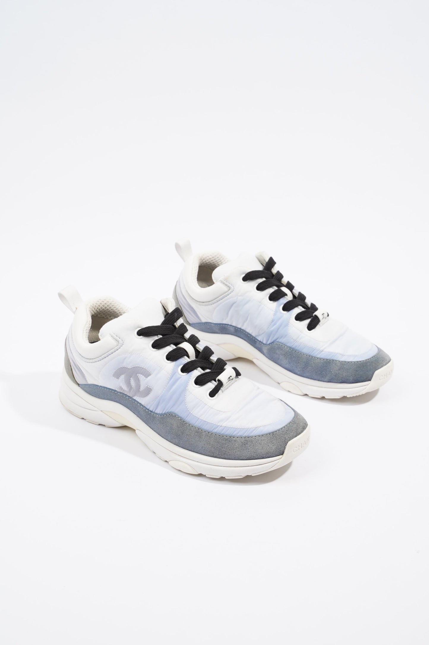Chanel CC Logo Light Blue   White Fabric EU 36 UK 3
