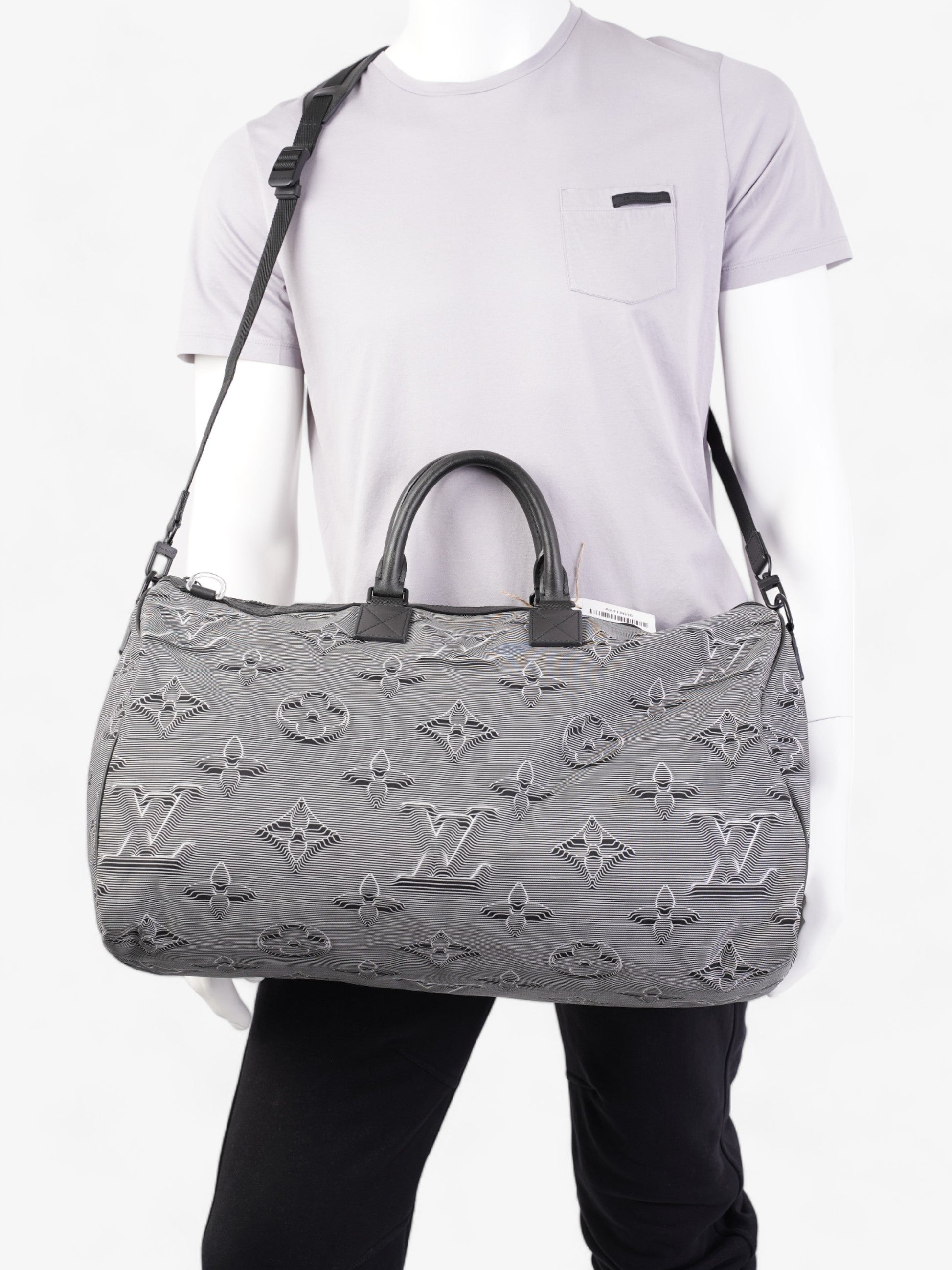 Louis Vuitton Reversible Keepall Bandouliere & 3D Nylon Monogram Black White Travel Bag