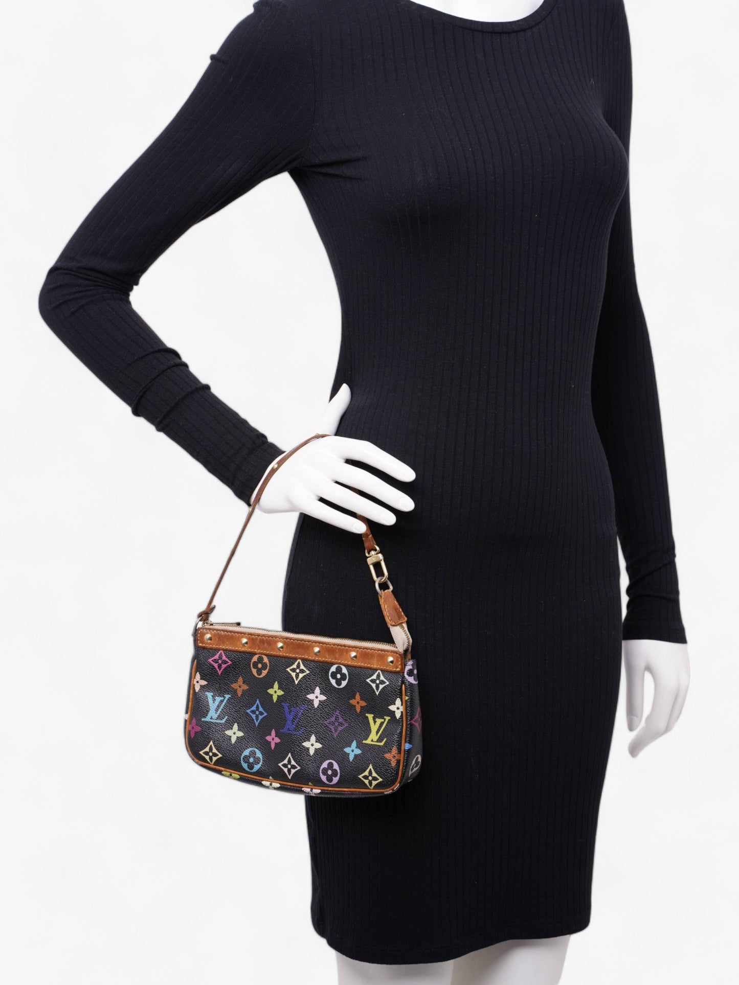 Louis Vuitton Pochette Accessoires Multicolour Coated Canvas Black Apparel