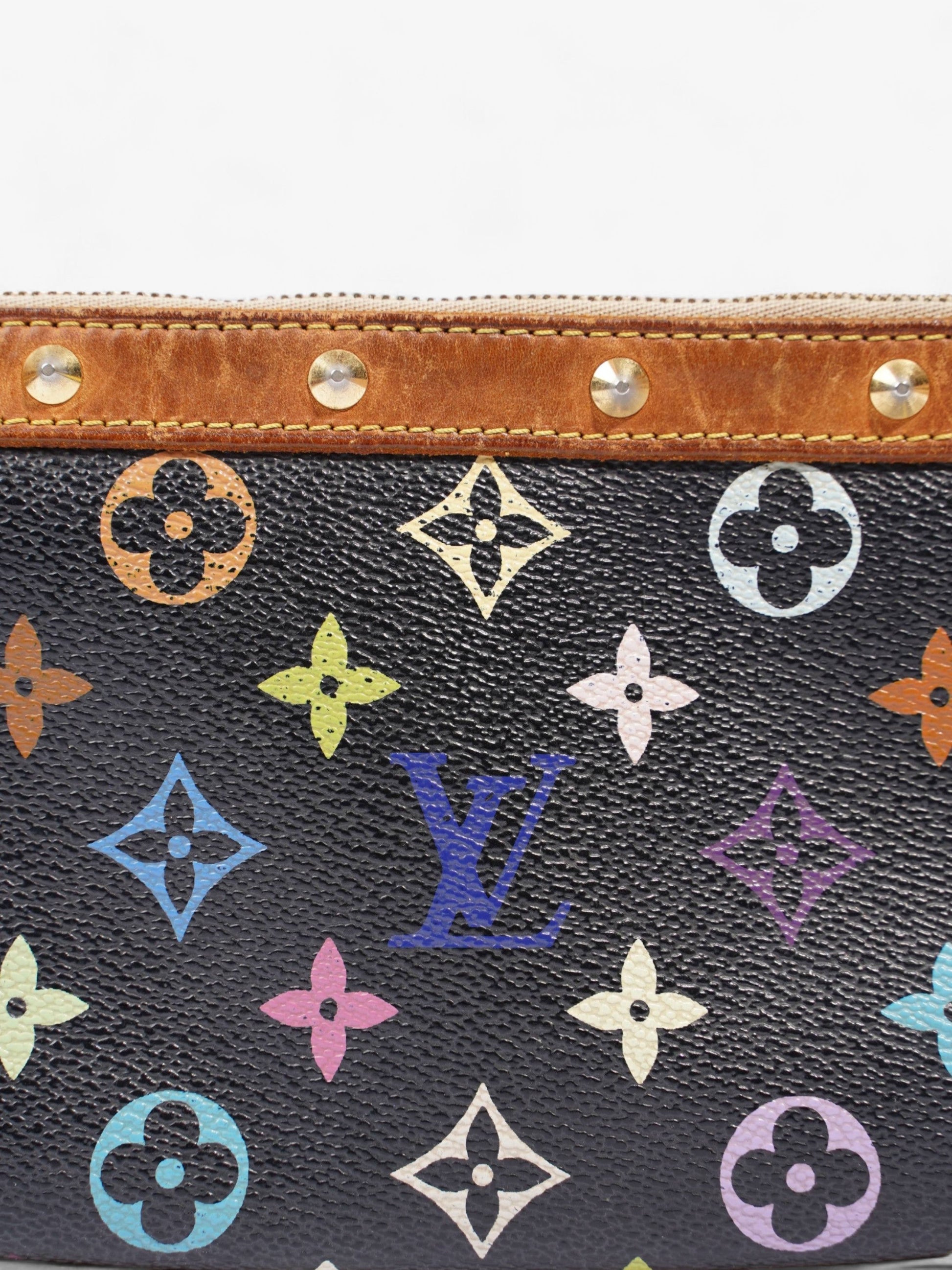 Louis Vuitton Pochette Accessoires Multicolour Coated Canvas Black Apparel