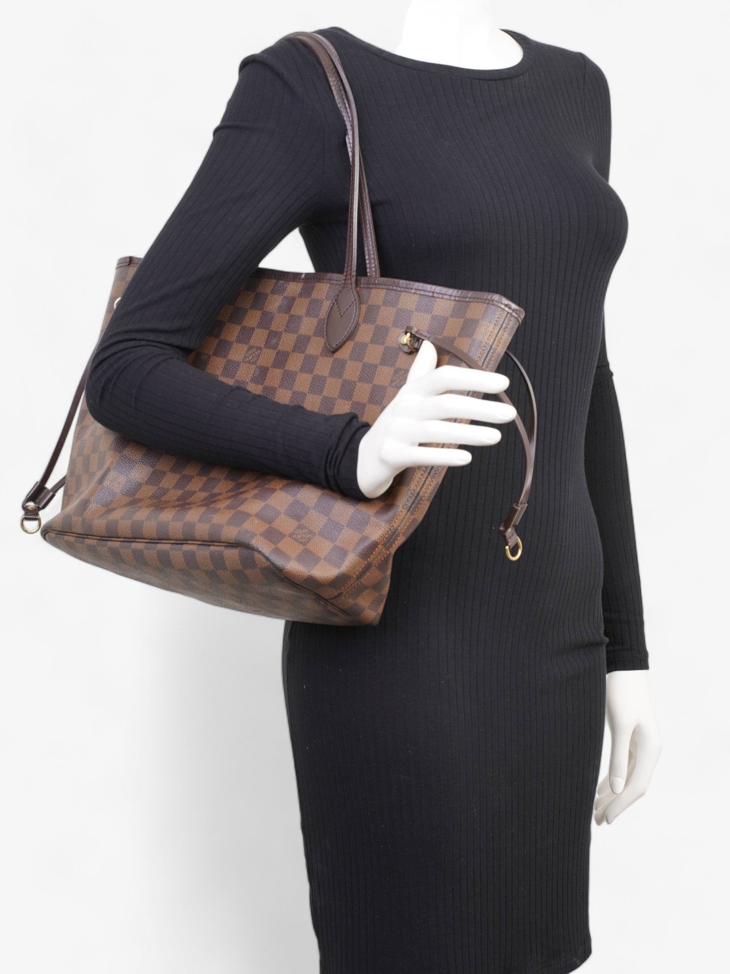 Louis Vuitton Neverfull Ebene Coated MM Damier Canvas Coated Canvas Apparel Mm 10