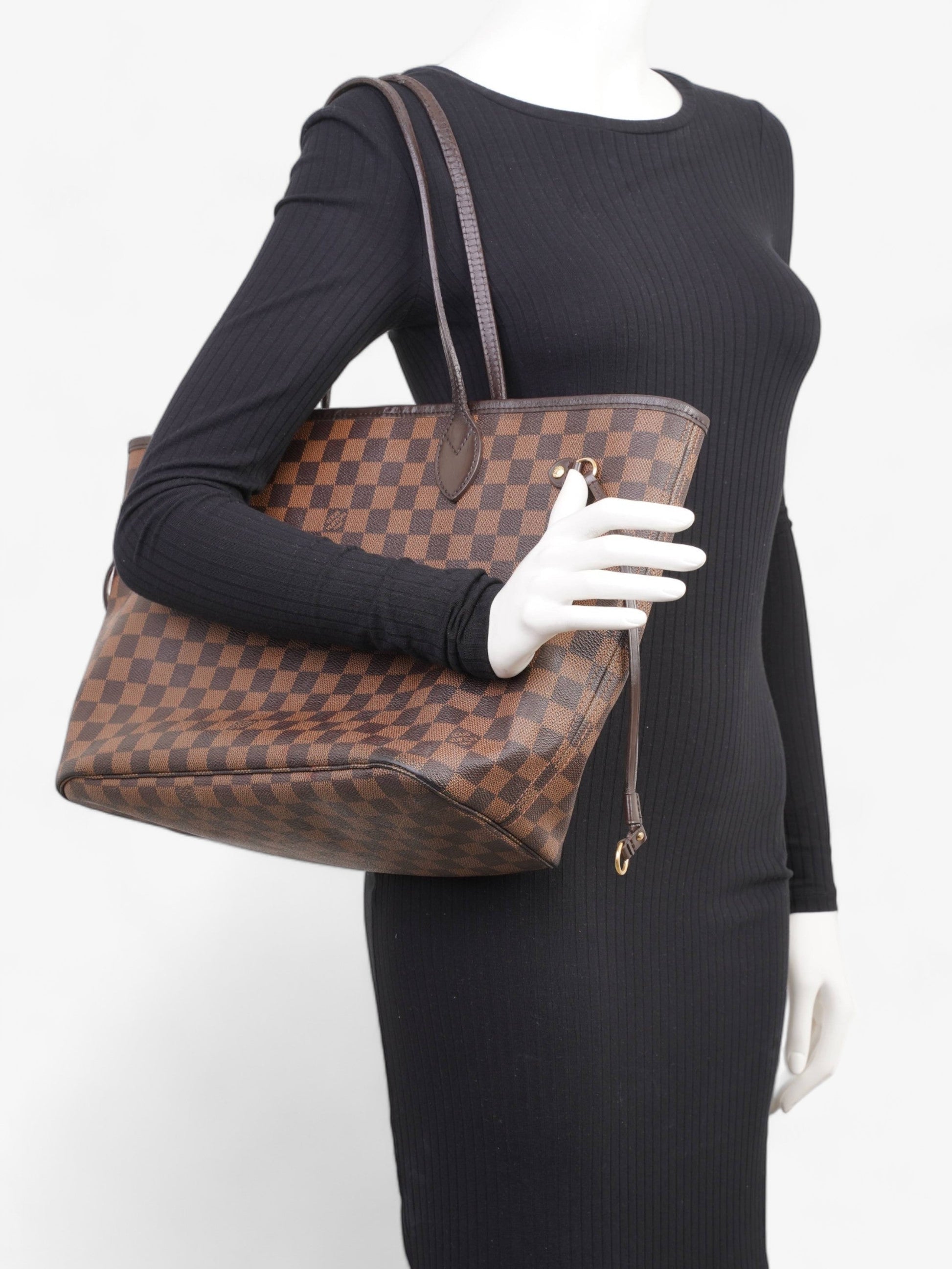 Louis Vuitton Neverfull Ebene Coated MM Damier Canvas Coated Canvas Apparel Mm 13