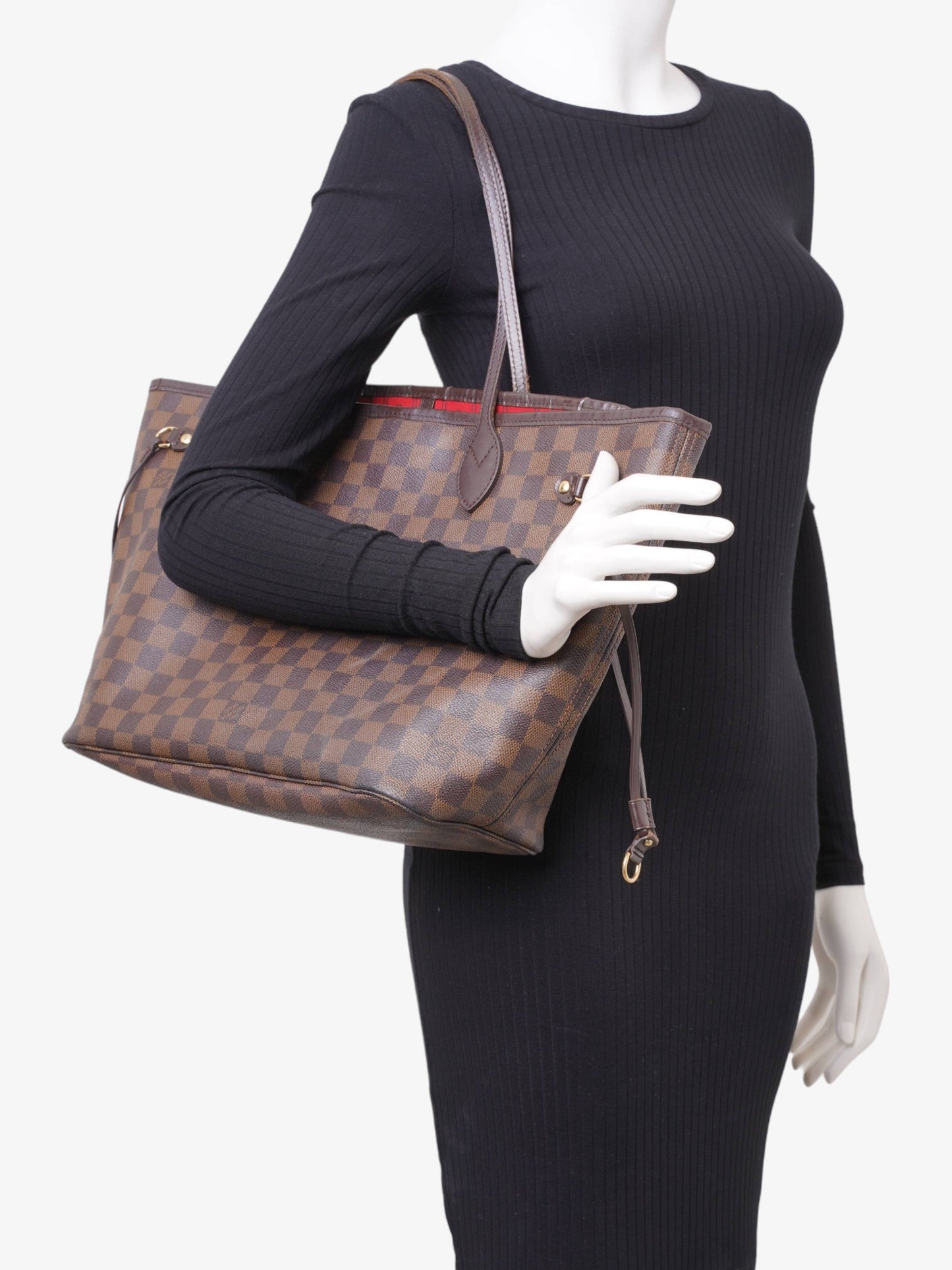 Louis Vuitton Neverfull Ebene Coated MM Damier Canvas Coated Canvas Apparel Mm 9