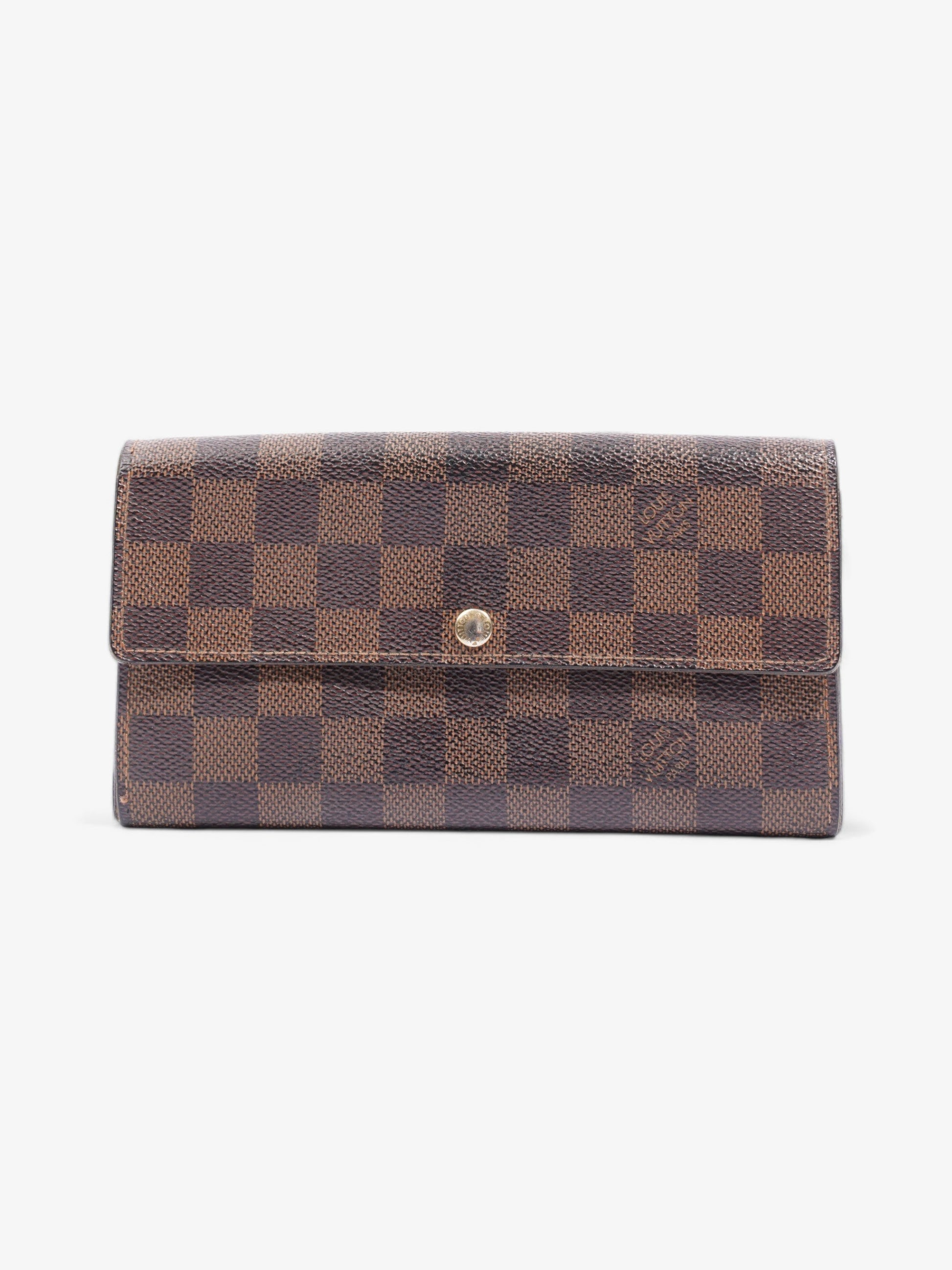 Louis Vuitton Portefeuille Sarah Ebene Coated Canvas Damier Wallet Case