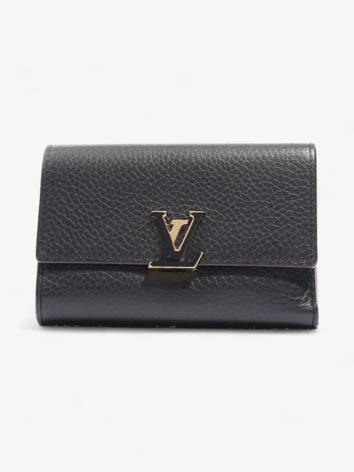 Louis Vuitton Capucine Leather Black Wallet Case