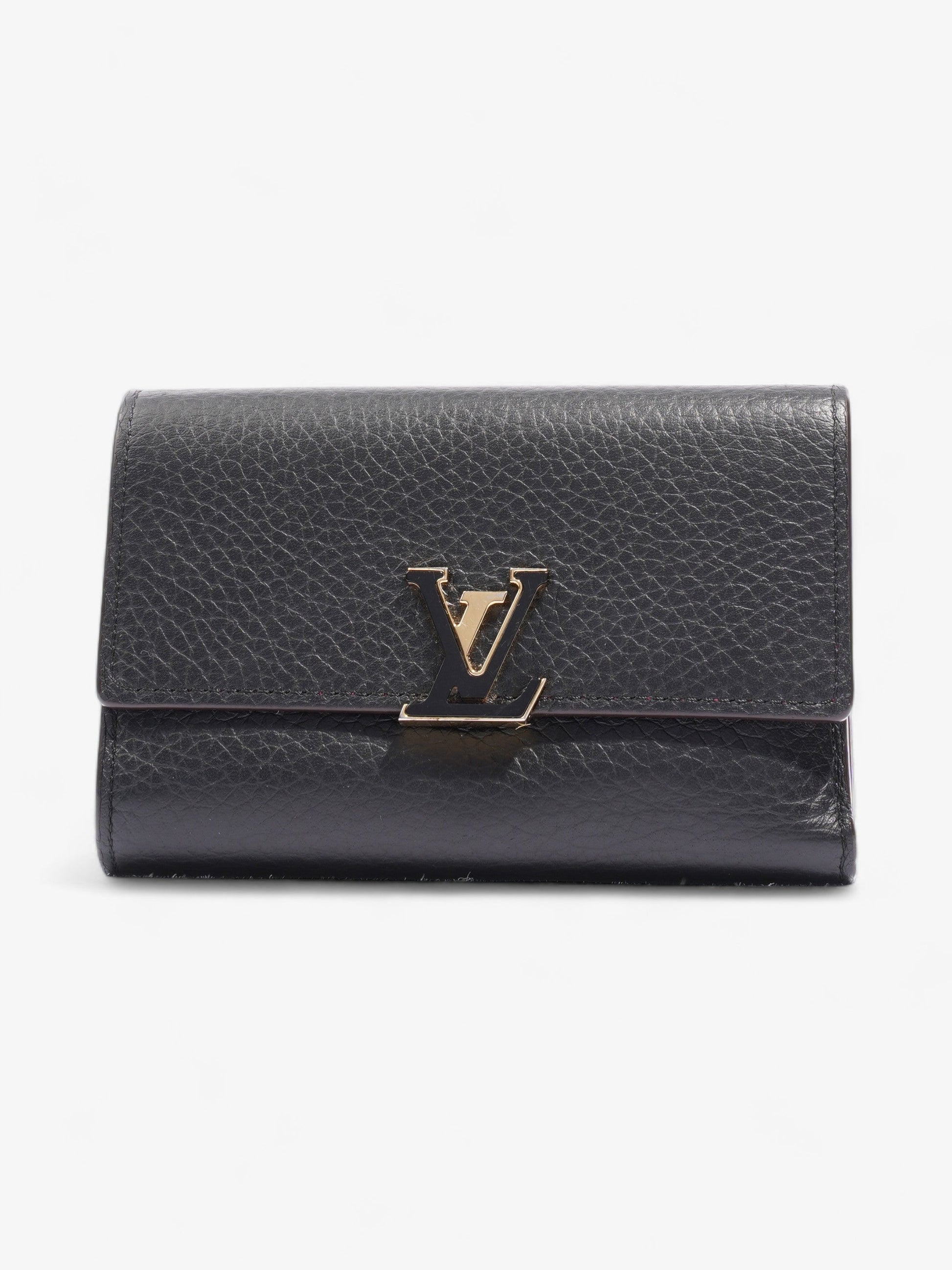 Louis Vuitton Capucine Leather Black Wallet Case