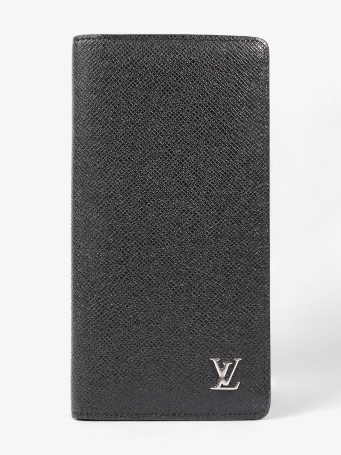 Louis Vuitton Taiga Portefeuille Brazza Long Black Leather Wallet Case